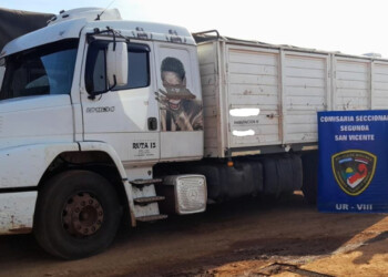 Realizó una maniobra peligrosa y fue descubierto con una carga irregular de soja