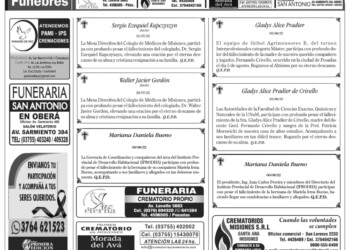 Fúnebres del domingo 7 de agosto de 2022