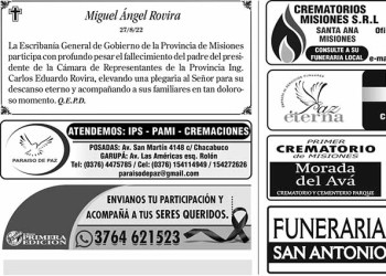 Fúnebres del Jueves 1 de Septiembre de 2022