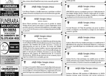 Fúnebres del Jueves 4 de Agosto de 2022