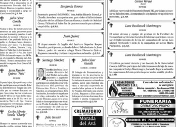 Fúnebres del Jueves 11 de Agosto de 2022