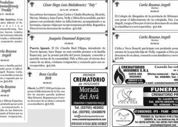 Fúnebres del Miércoles 10 de Agosto de 2022