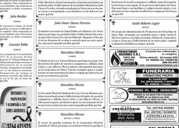 Fúnebres del Sábado 20 de Agosto de 2022