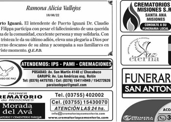 Fúnebres del Viernes 19 de Agosto de 2022