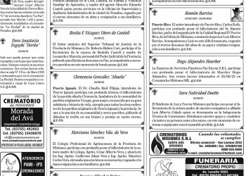 Fúnebres del Viernes 26 de Agosto de 2022