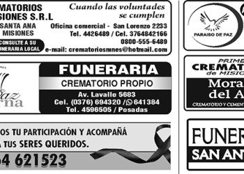 Fúnebres del día domingo 28 de agosto de 2022