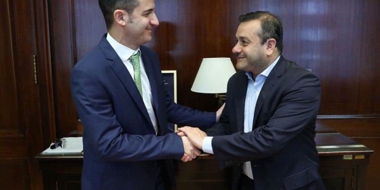 El gobernador Herrera Ahuad junto al Secretario de Comercio Interior de la Nación, Matias Tombolini.