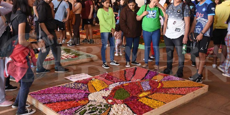 Candelaria vivió con emoción una nueva muestra de alfombras florales en el BOP 5