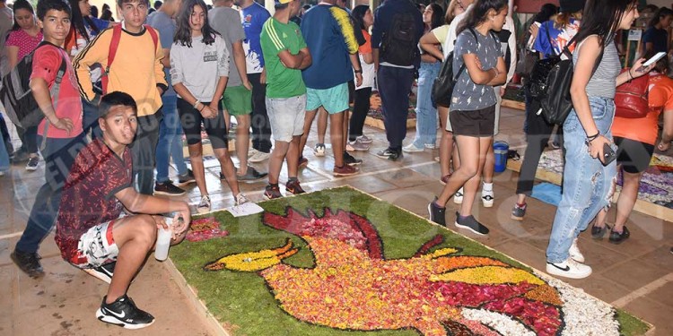 Candelaria vivió con emoción una nueva muestra de alfombras florales en el BOP 5