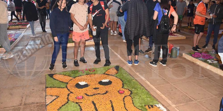 Candelaria vivió con emoción una nueva muestra de alfombras florales en el BOP 5