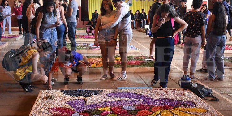 Candelaria vivió con emoción una nueva muestra de alfombras florales en el BOP 5