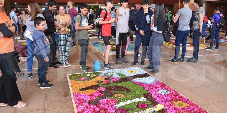 Candelaria vivió con emoción una nueva muestra de alfombras florales en el BOP 5