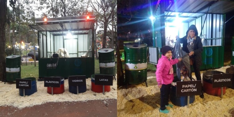FIESTA DEL INMIGRANTE. Allí se colocó un EcoPunto para que se separe los residuos.