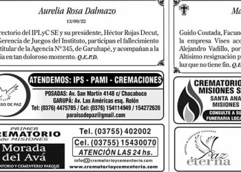 Fúnebres del Jueves 15 de Septiembre de 2022