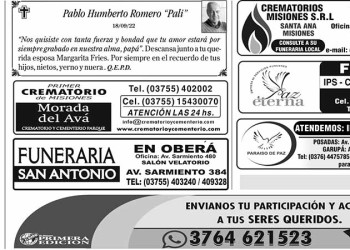 Fúnebres del Martes 20 de Septiembre de 2022