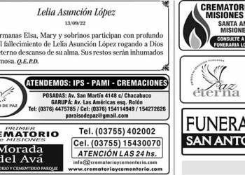 Fúnebres del Miércoles 14 de Septiembre de 2022