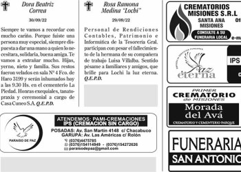 Fúnebres del Sábado 1 de Octubre de 2022