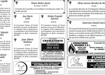 Fúnebres del Viernes 23 de Septiembre de 2022