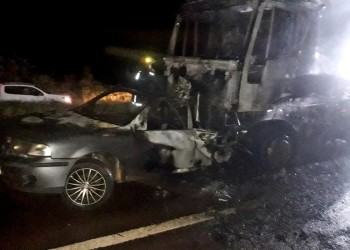 Santo Pipó: choque, incendio y muerte en un siniestro vial