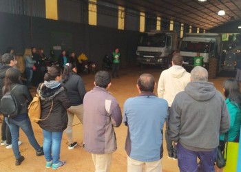 Asamblea de trabajadores municipales en San Vicente