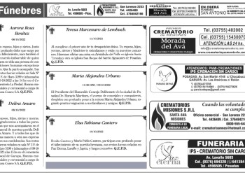 Fúnebres del martes 11 de octubre de 2022