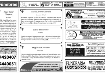 Fúnebres del domingo 23 de octubre de 2022