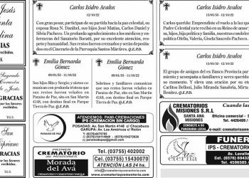 Fúnebres del Jueves 13 de Octubre de 2022