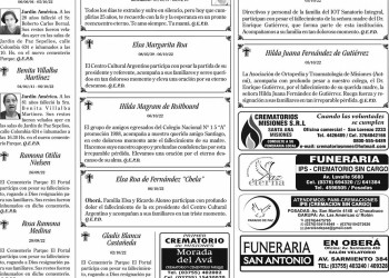 Fúnebres del Viernes 7 de Octubre de 2022