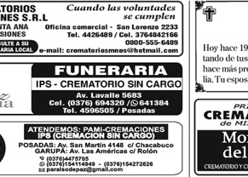 Fúnebres del domingo 23 de octubre de 2022