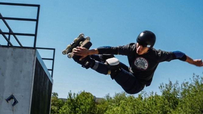 PRÁCTICA. Nahuel, en pleno entrenamiento en el Maligno Park de Córdoba.