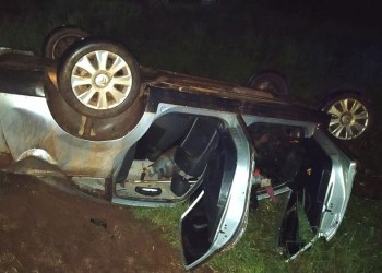 Perdió el control y volcó sobre la ruta 14 en Campo Grande