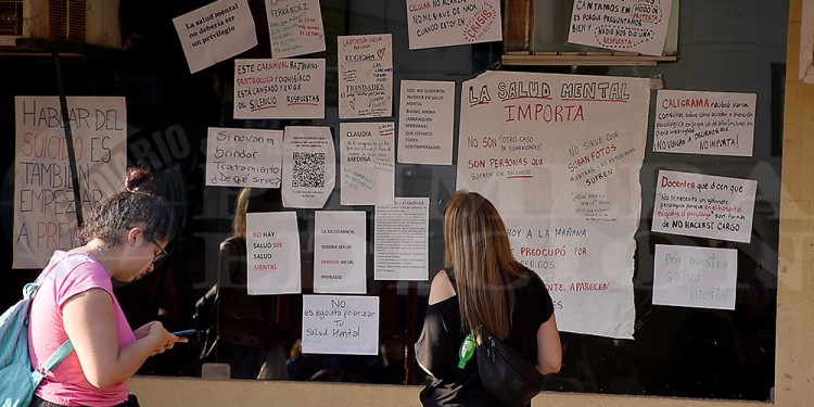 DARLES VOZ. La protesta de los estudiantes sirvió para visibilizar una problemática que crece entre los jóvenes.