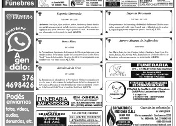 Fúnebres del lunes 21 de noviembre de 2022