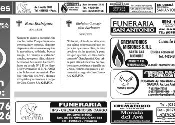 Fúnebres del martes 22 de noviembre de 2022