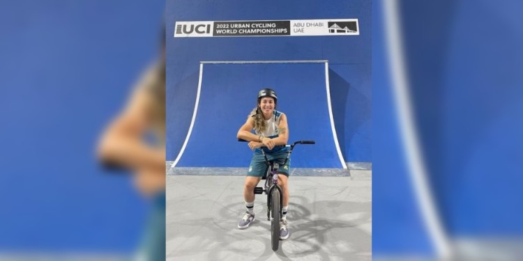 EN LA PISTA. Analía, luego de clasificar a la final en Emiratos Árabes Unidos.