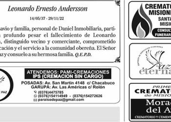 Funebres del Jueves 1 de Diciembre de 2022