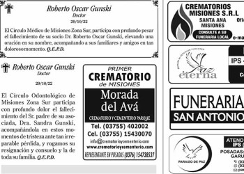 Fúnebres del Jueves 3 de Noviembre de 2022