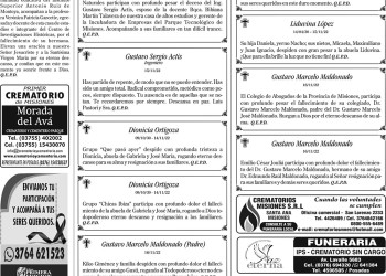 Fúnebres del Jueves 17 de Noviembre de 2022