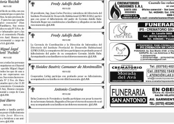 Fúnebres del Martes 8 de Noviembre de 2022