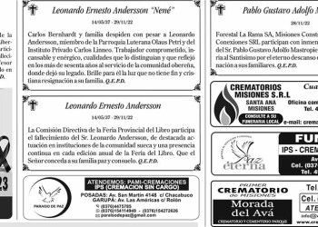 Fúnebres del Miércoles 30 de Noviembre de 2022