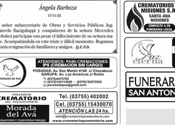 Fúnebres del Viernes 18 de Noviembre de 2022