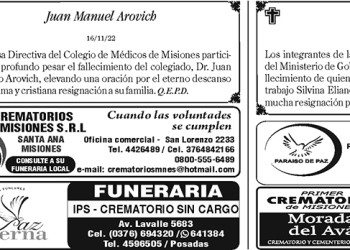 Fúnebres del domingo 27 de noviembre de 2022