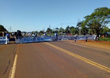 Protesta con corte de ruta en Wanda