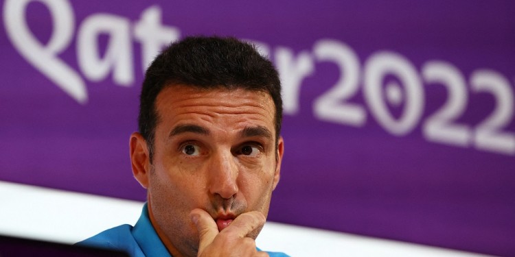 Lionel Scaloni, hoy en conferencia de prensa (Foto: NA)