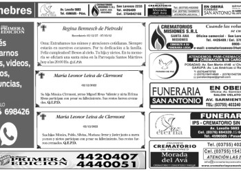 Fúnebres del lunes 5 de diciembre de 2022