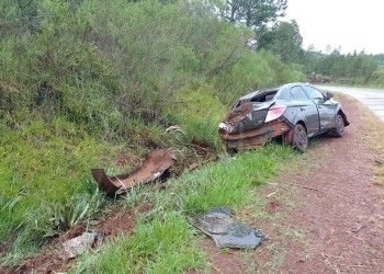 Un automóvil despistó sobre a ruta 14