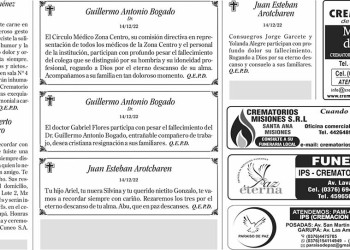 Fúnebres del Jueves 15 de Diciembre de 2022