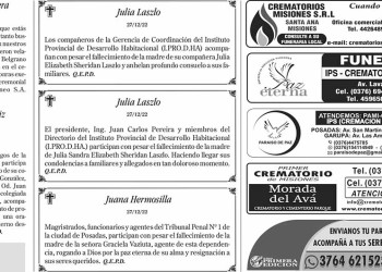 Fúnebres del Jueves 29 de Diciembre de 2022