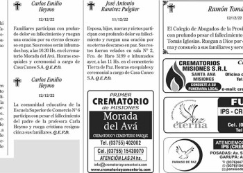 Fúnebres del Martes 13 de Diciembre de 2022