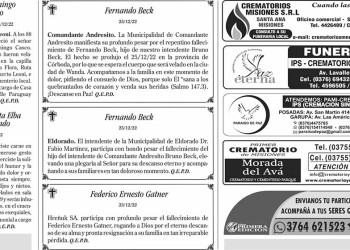 Fúnebres del Martes 27 de Diciembre de 2022